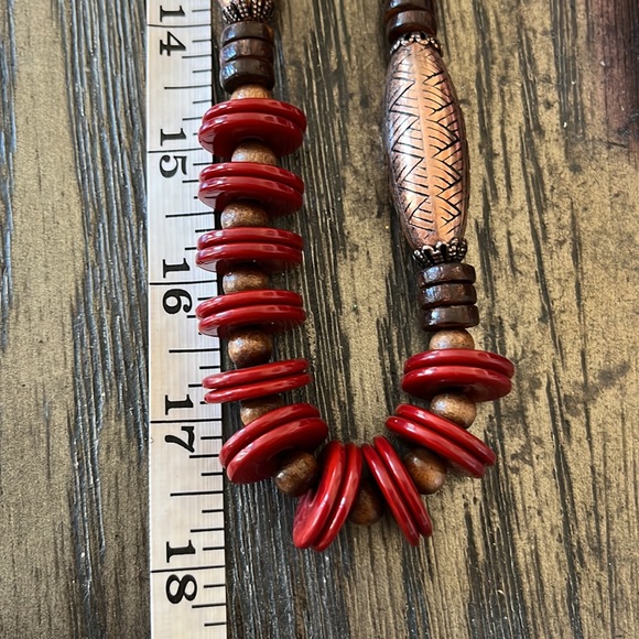 wooden Beaded Accent Necklace - Picture 3 of 4